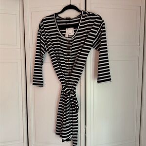 Sanctuary Blue and White Striped Dress with Tie Front